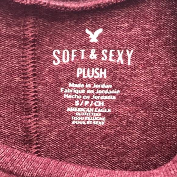 American Eagle crew neck cranberry color tunic top. Super soft. NWT - Picture 2 of 2